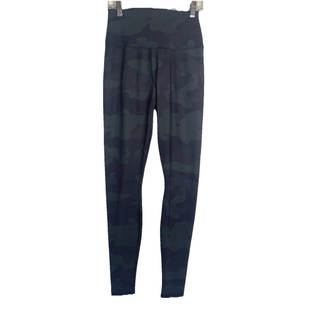 Alo Yoga Womens High Waist Vapor Legging Gray/Green‎ Camo Size S